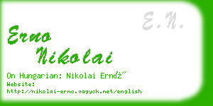 erno nikolai business card